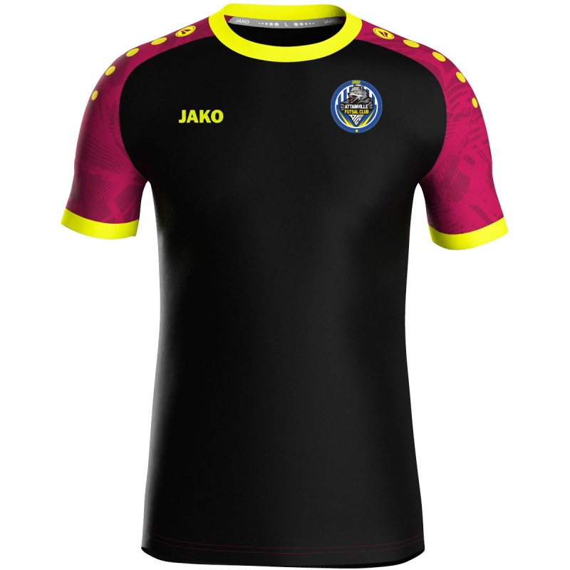 JAKO Maillot Iconic manches courtes noir/pink/jaune fluo