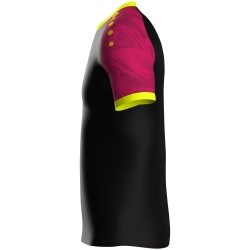 JAKO Maillot Iconic manches courtes noir/pink/jaune fluo